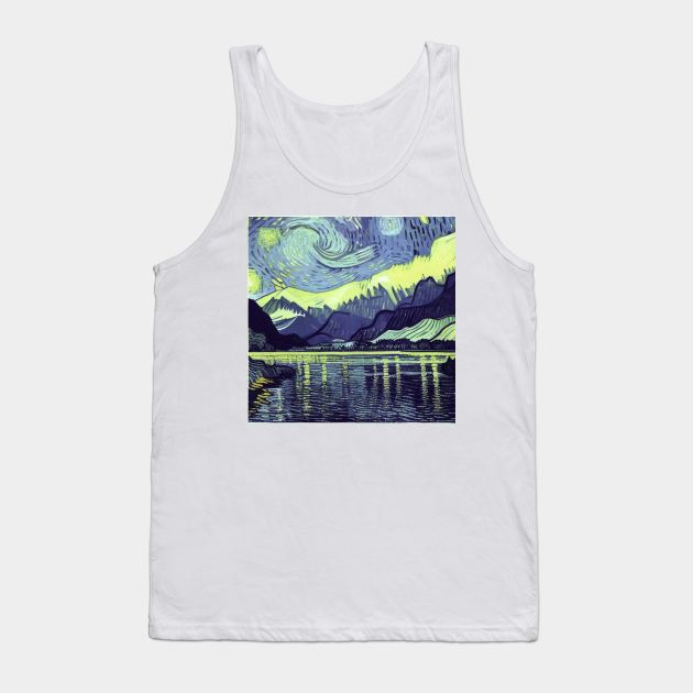 Fiordland National Park in Van Gogh's style Tank Top by Classical